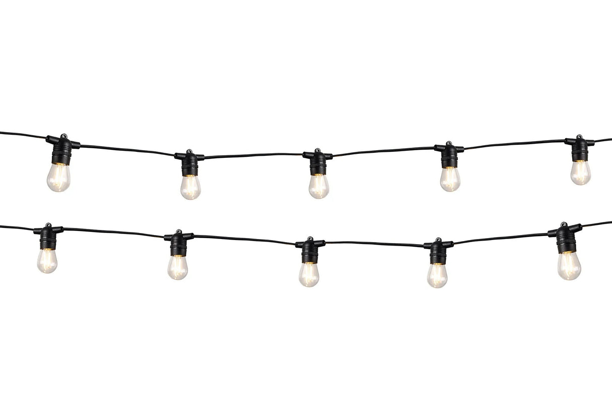 Eastham 7m Connectable Festoon, 24V DC, 10 x 2W 2700K LED Replaceable Lamps, E27, 1m Lead Cable, 65cm Spacing, IP54, 3yrs Warranty