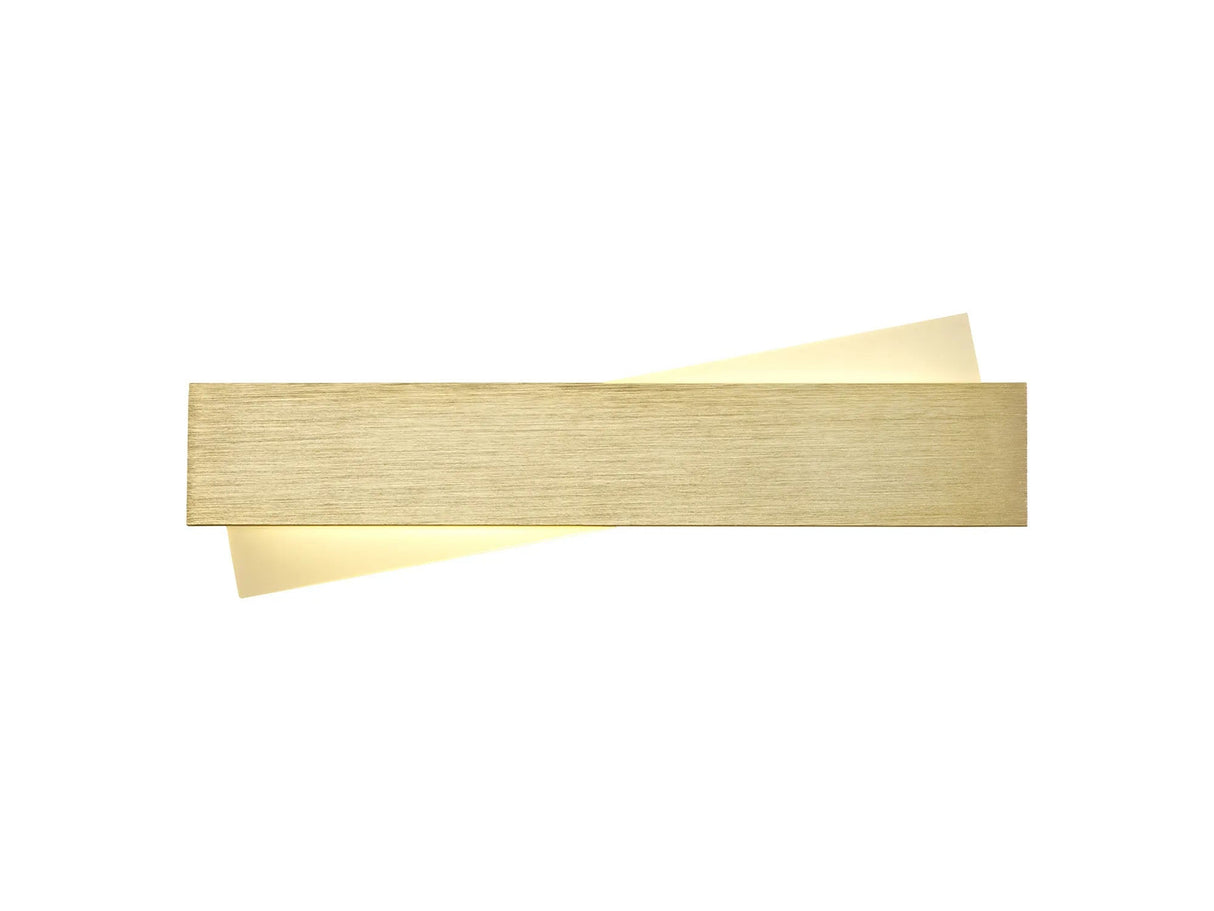 Elsdon 35cm Linear Wall Lamp, 1 x 8W LED, 3000K, 640lm, Brushed Gold/Frosted White