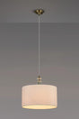 Embieton 1.9m Crystal Pendant, 1 Light E27, Antique Brass/Clear Crystal/Ivory 40x22cm Faux Silk Shade