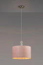 Embieton 1.9m Crystal Pendant, 1 Light E27, Antique Brass/Clear Crystal/Pebble 40x22cm Faux Silk Shade