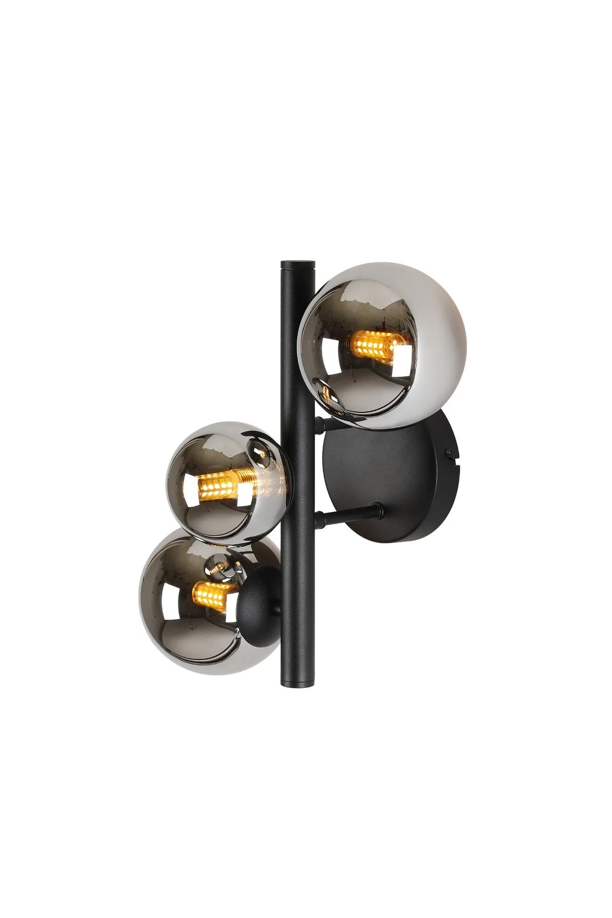 Ferguson Wall Lamp, 3 x G9, Satin Black, Chrome Plated Glass
