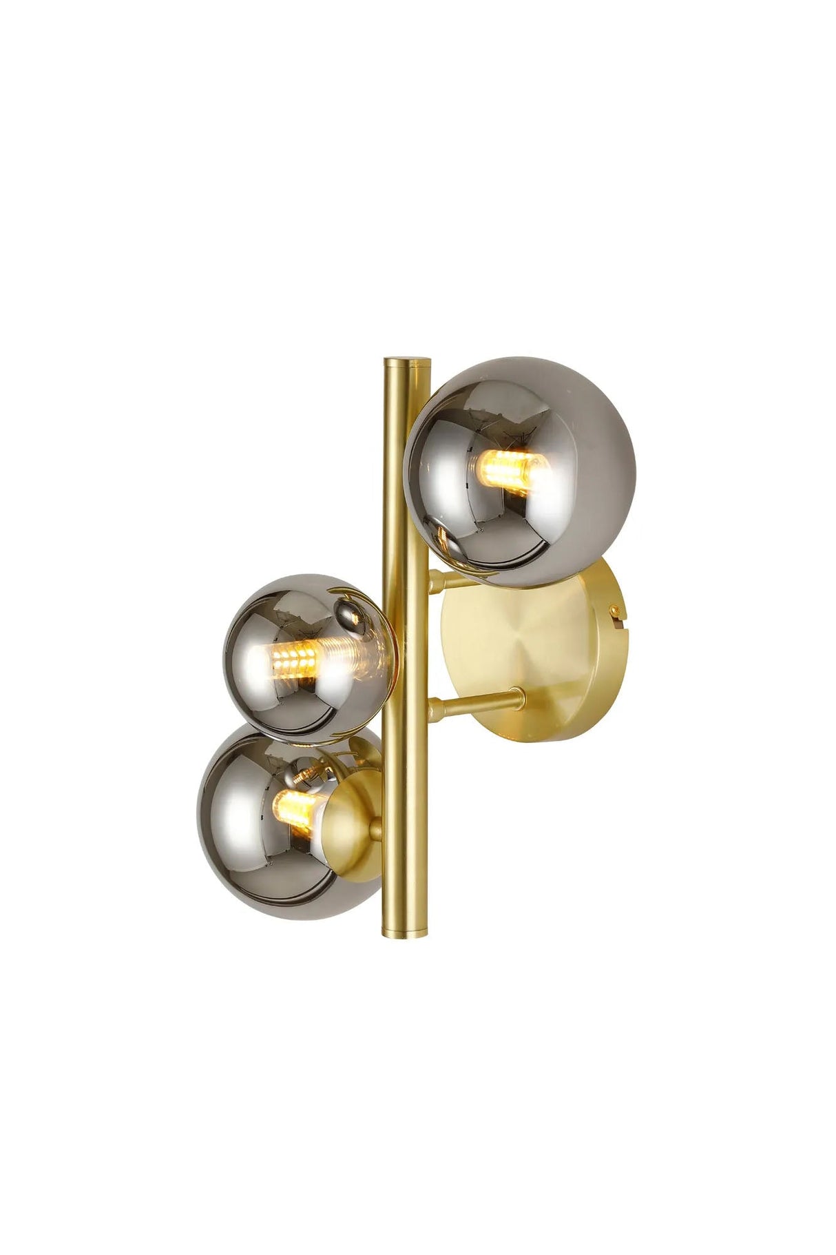 Ferguson Wall Lamp, 3 x G9, Satin Gold, Chrome Plated Glass