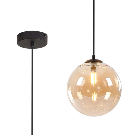 Ferguson Single Pendant, 1 x G9, Satin Black/Amber