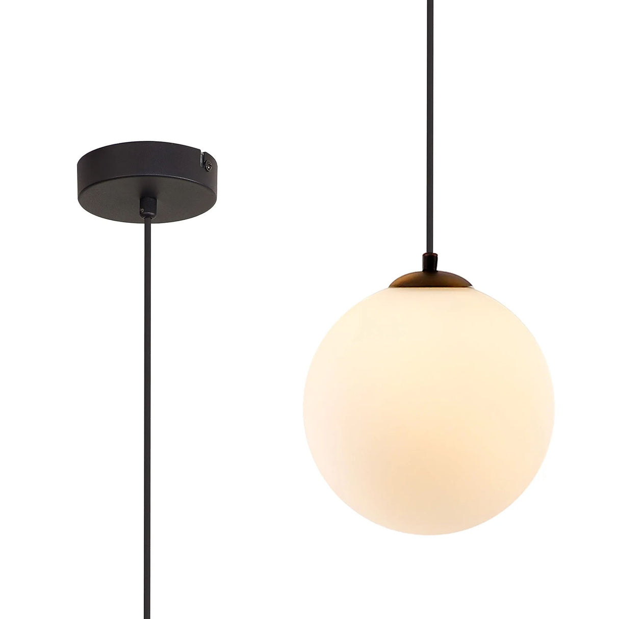 Ferguson Single Pendant, 1 x G9, Satin Black/Opal
