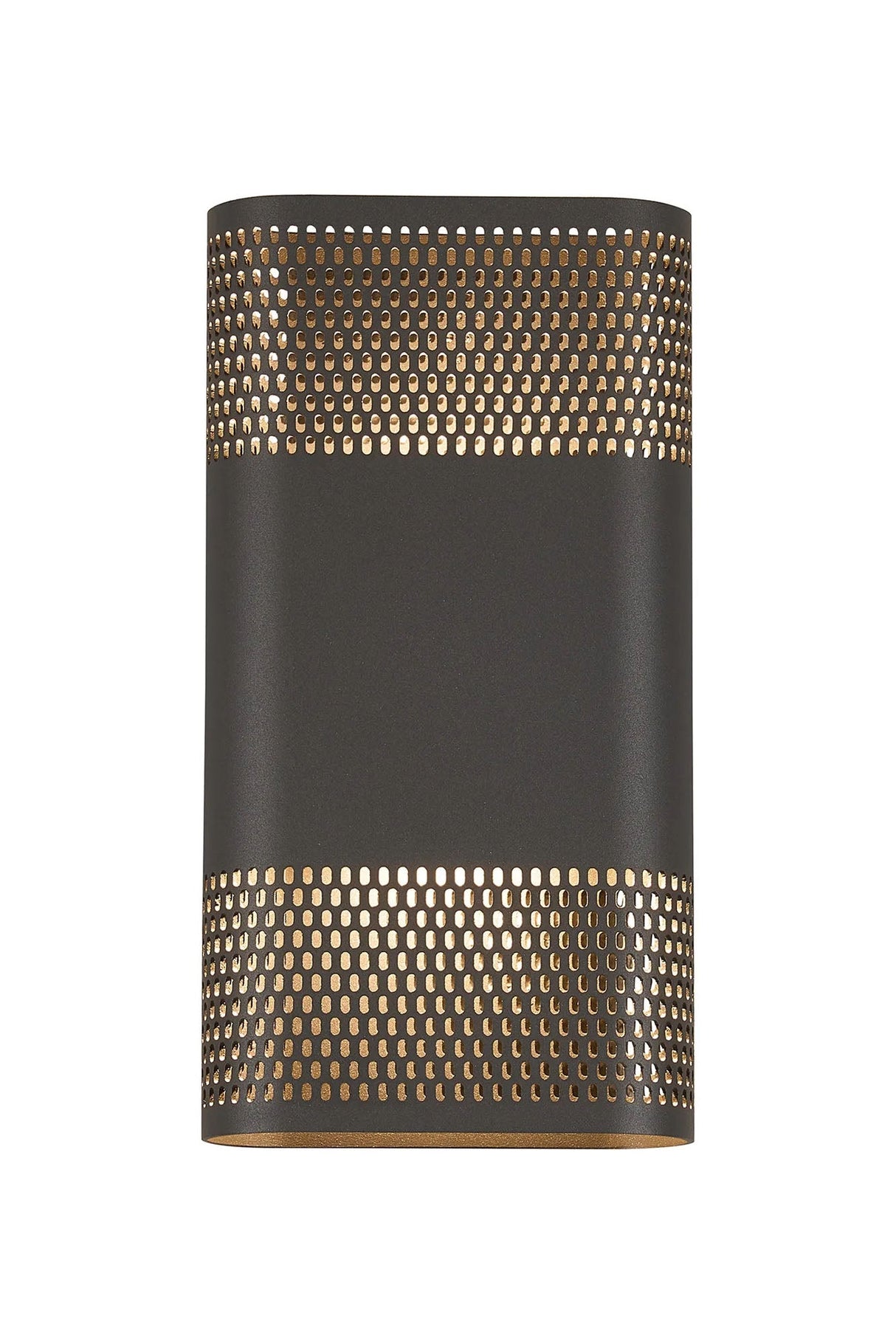 Galloway Wall Lamp With 160 x 305mm Mesh Oval Pattern Shade, 2 x 6.5W LED, IP65, Anthracite