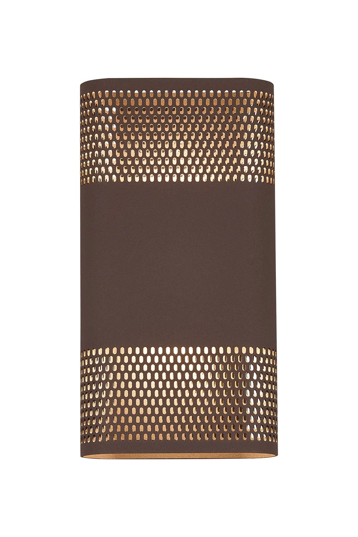 Galloway Wall Lamp With 160 x 305mm Mesh Oval Pattern Shade, 2 x 6.5W LED, IP65, Cacao
