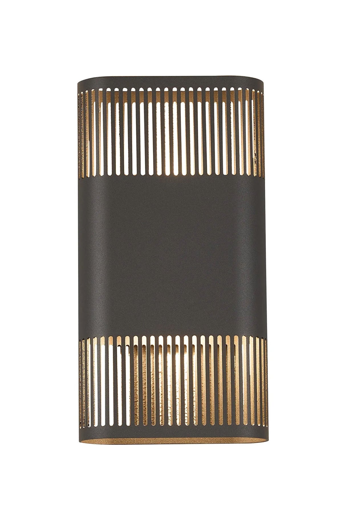 Galloway Wall Lamp With 160 x 305mm Mesh Line Pattern Shade, 2 x 6.5W LED, IP65, Anthracite