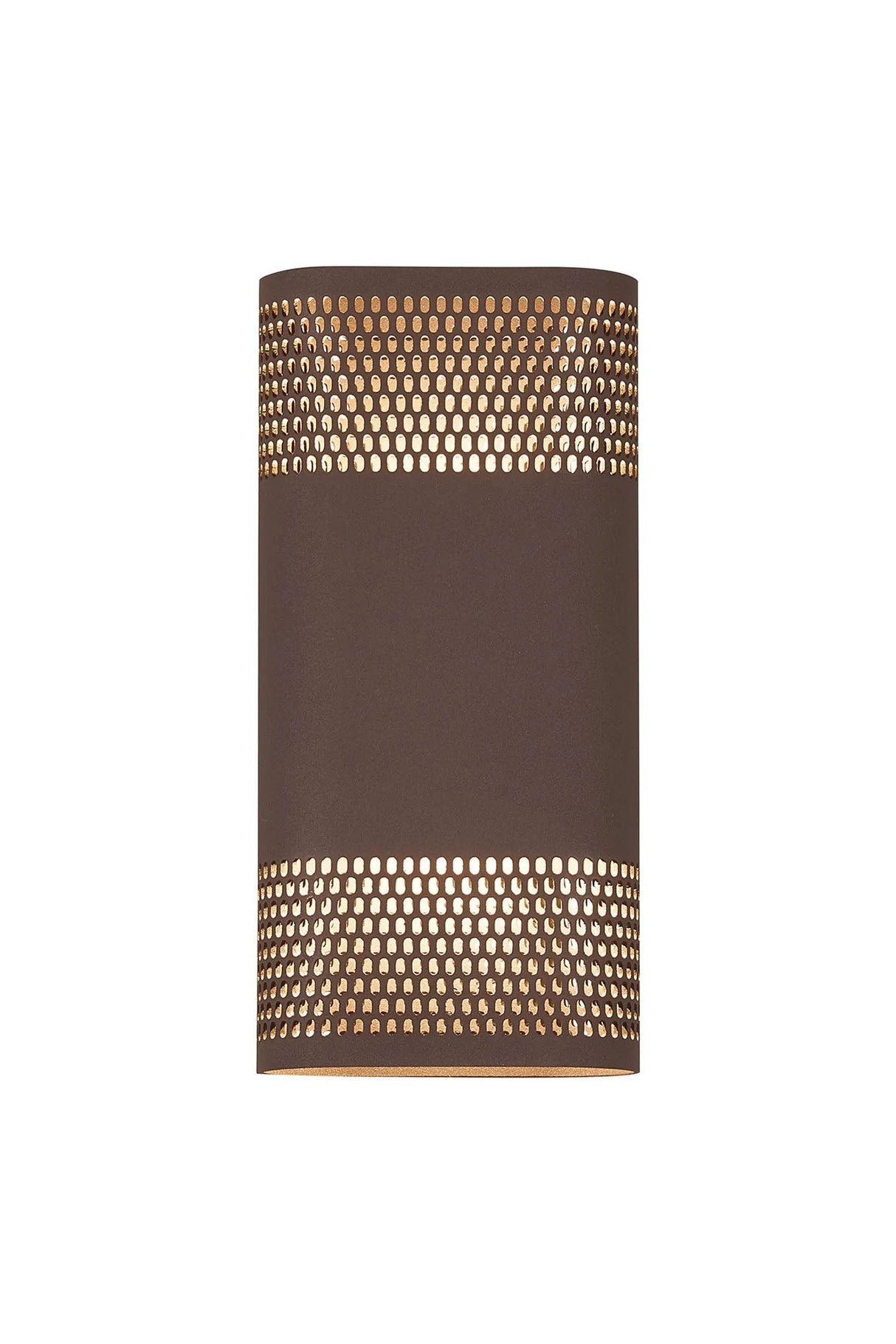 Galloway Wall Lamp With 125 x 260mm Mesh Oval Pattern Shade, 2 x 6.5W LED, IP65, Cacao