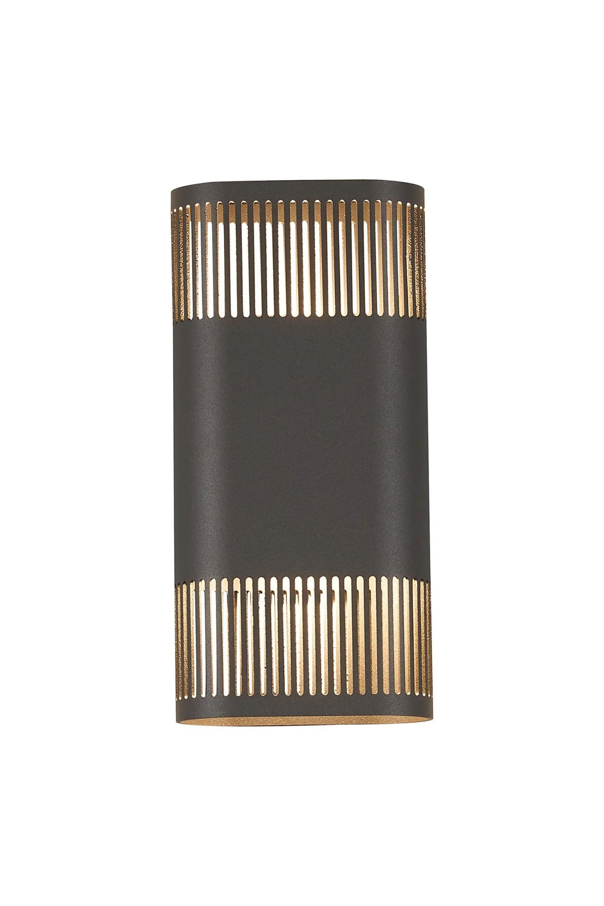Galloway Wall Lamp With 125 x 260mm Mesh Line Pattern Shade, 2 x 6.5W LED, IP65, Anthracite