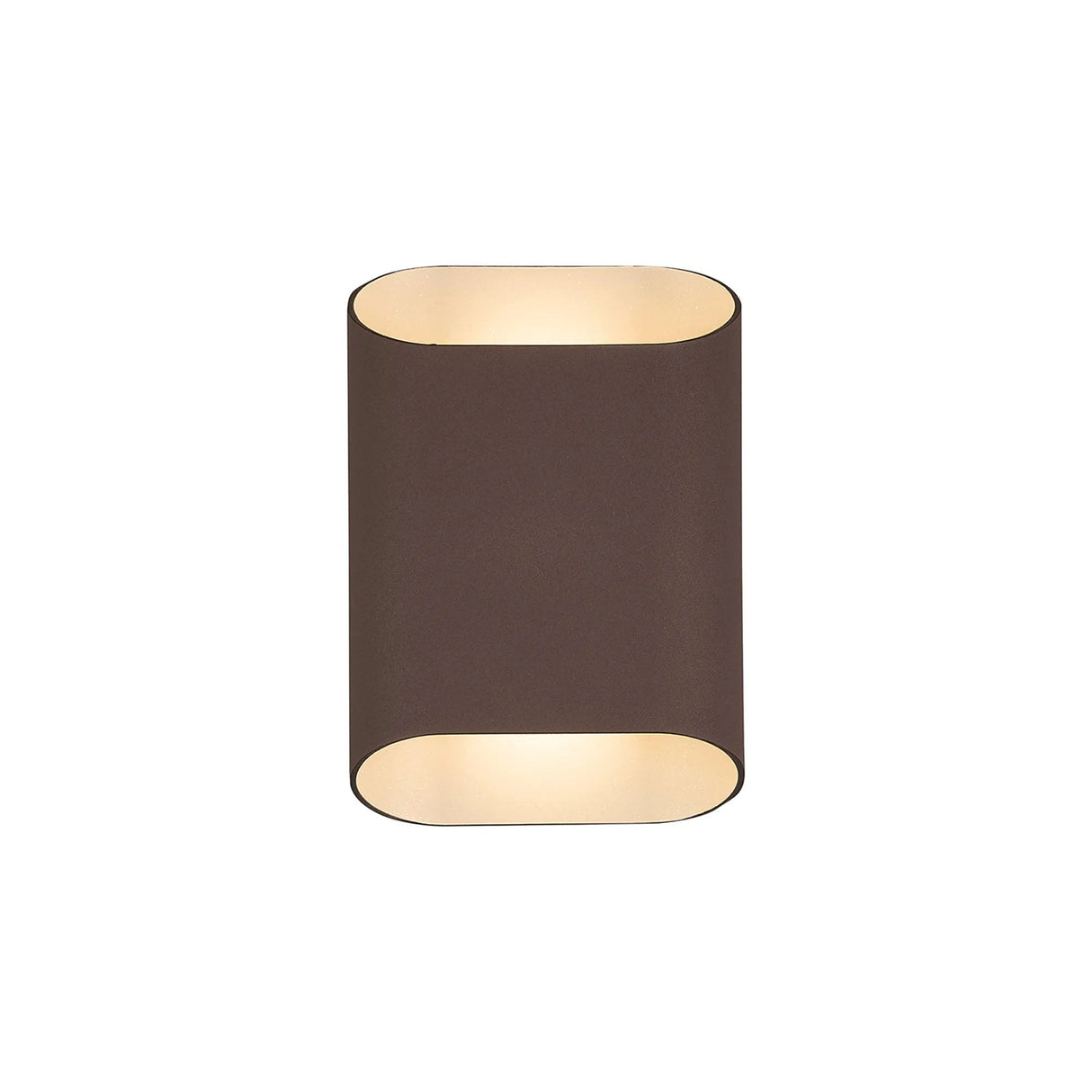 Galloway Wall Lamp With 125 x 180mm Angled Shade, 2 x 6.5W LED, IP65, Cacao