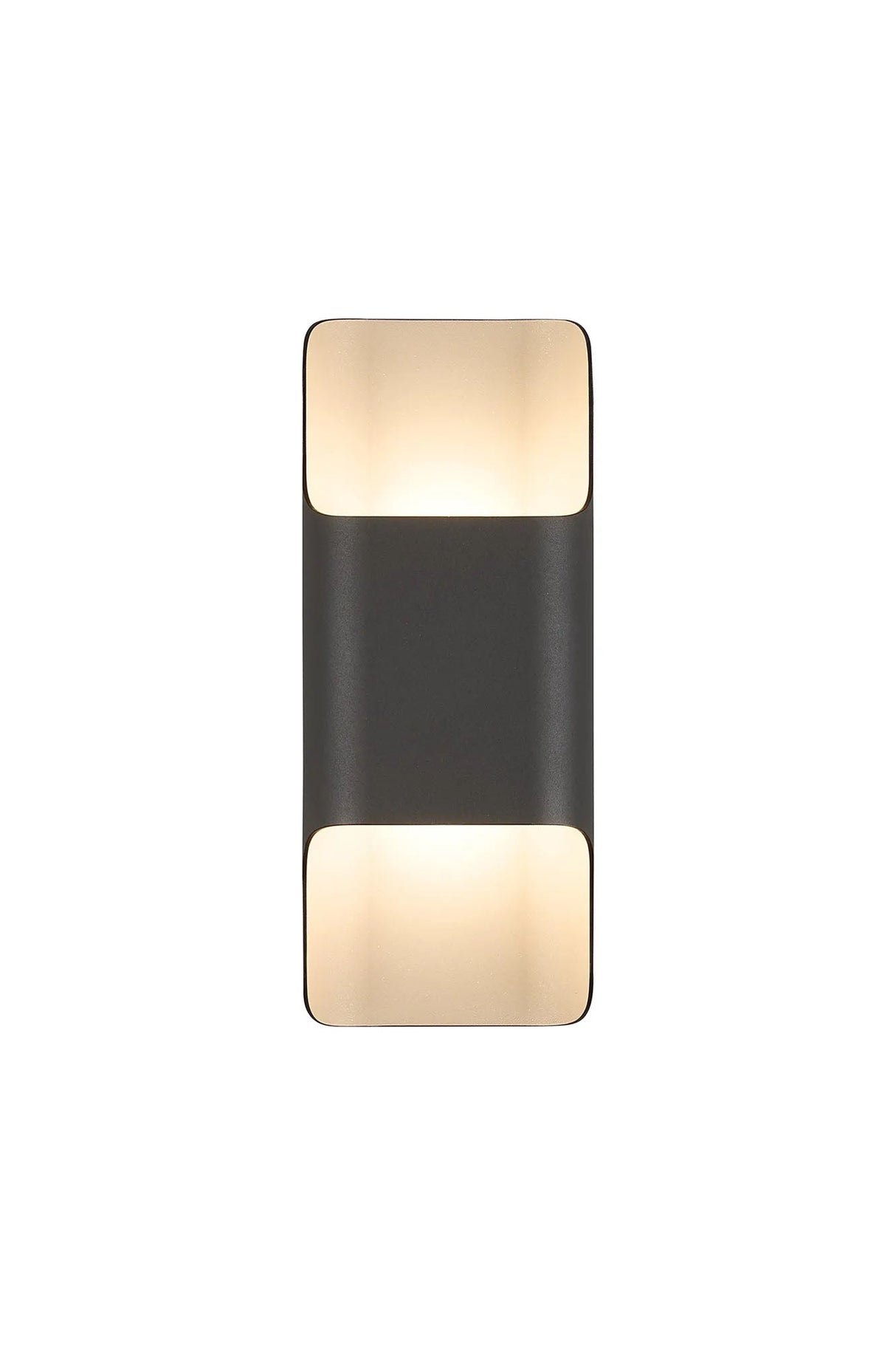 Galloway Wall Lamp With 125 x 305mm Even Open Curve Shade, 2 x 6.5W LED, IP65, Anthracite