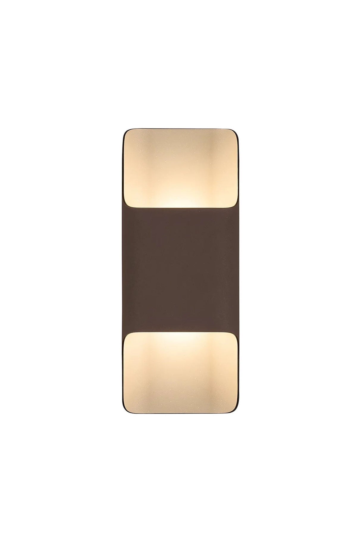 Galloway Wall Lamp With 125 x 305mm Even Open Curve Shade, 2 x 6.5W LED, IP65, Cacao