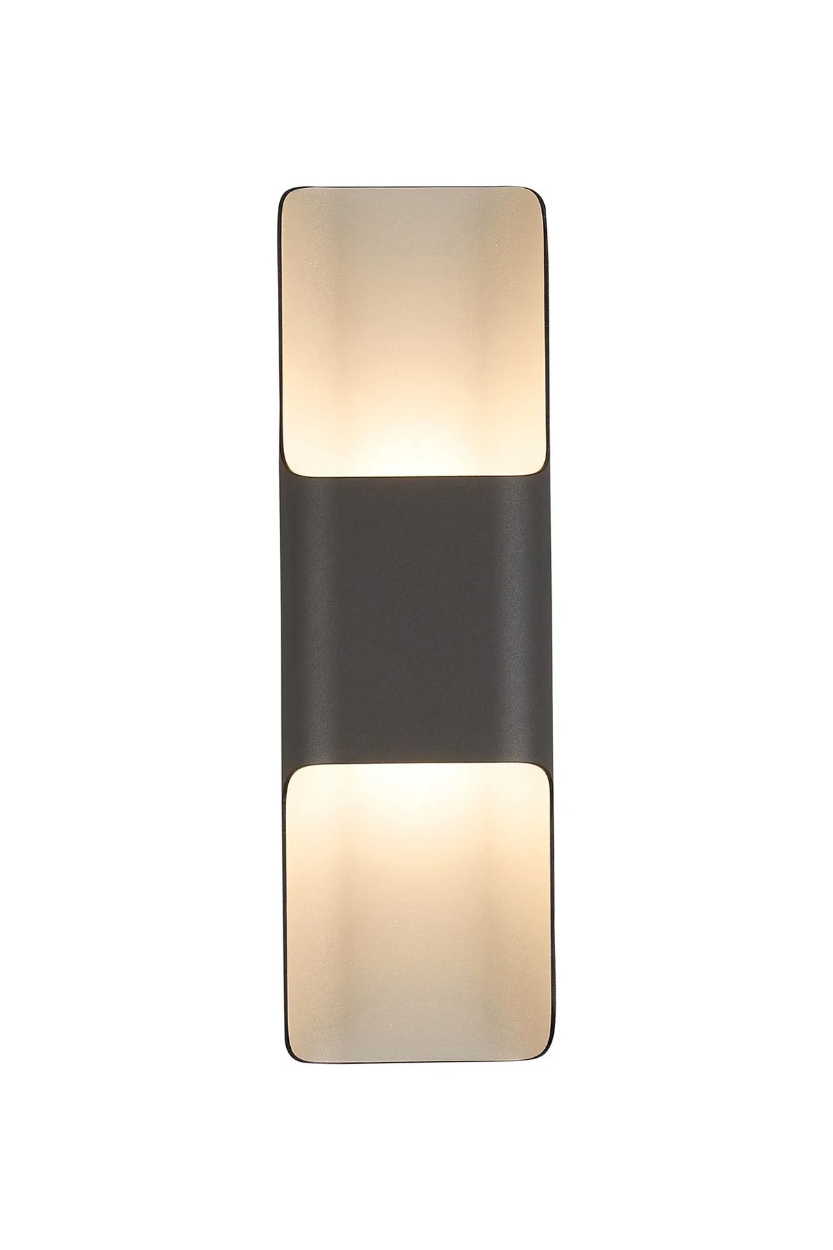 Galloway Wall Lamp With 125 x 403mm Even Open Curve Shade, 2 x 6.5W LED, IP65, Anthracite