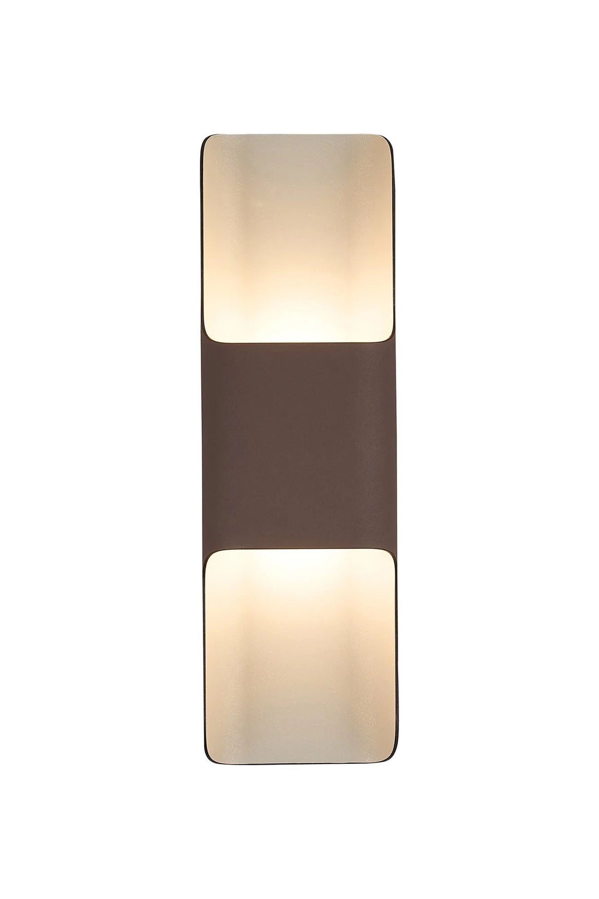 Galloway Wall Lamp With 125 x 403mm Even Open Curve Shade, 2 x 6.5W LED, IP65, Cacao