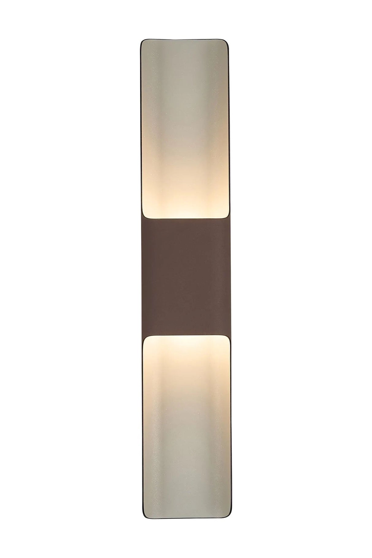 Galloway Wall Lamp With 125 x 670mm Even Open Curve Shade, 2 x 6.5W LED, IP65, Cacao