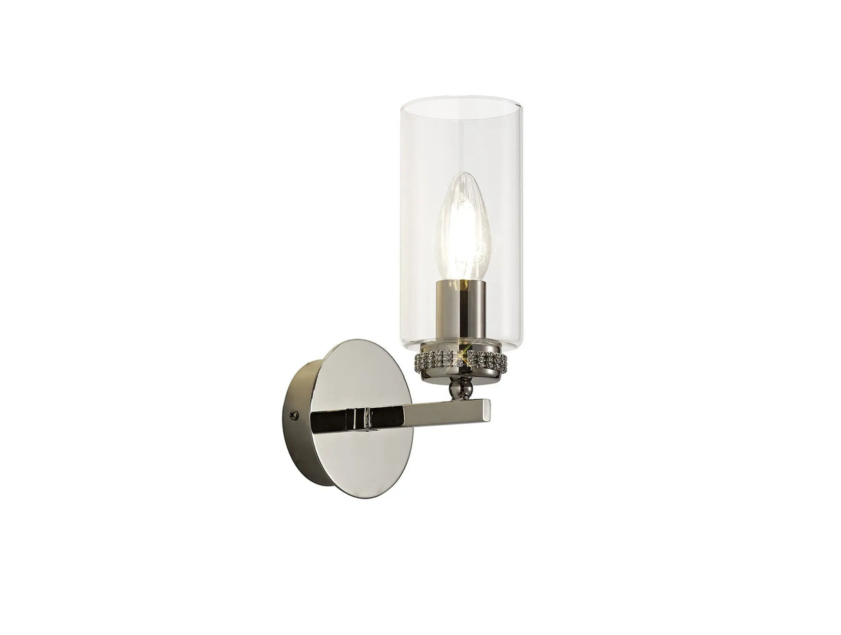 Gates Wall Lamp Switched, 1 x E14, Polished Nickel