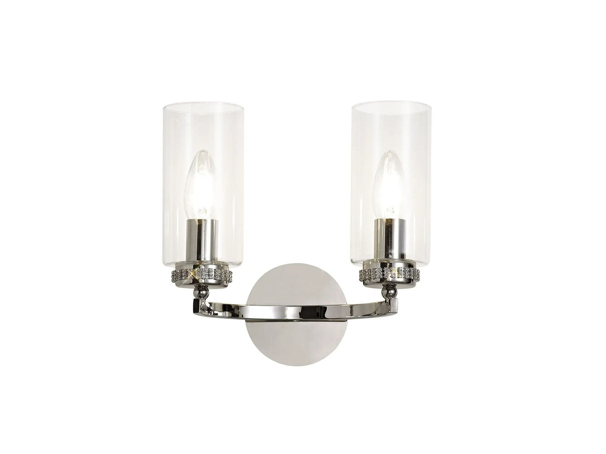 Gates Wall Lamp Switched, 2 x E14, Polished Nickel