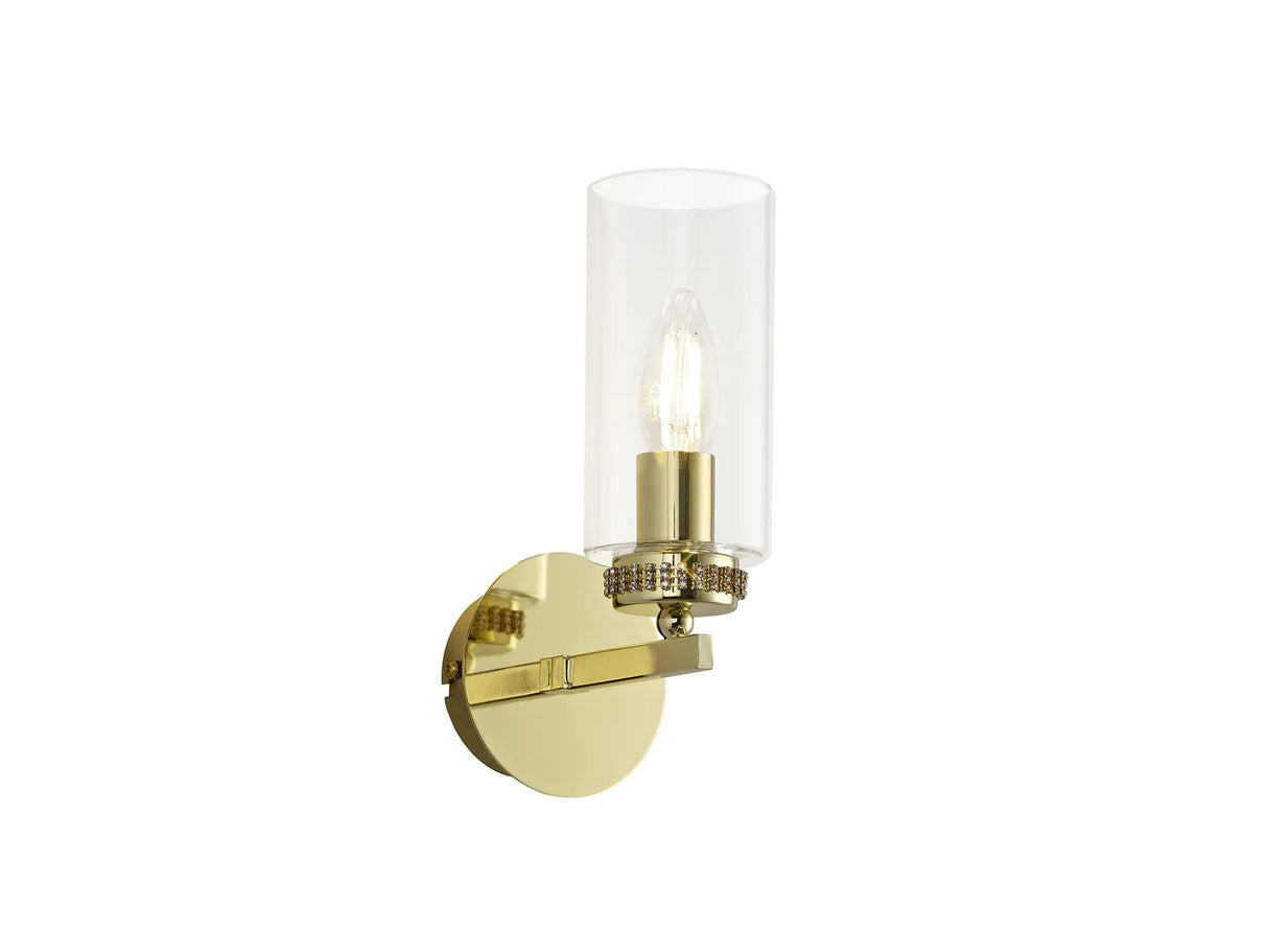 Gates Wall Lamp Switched, 1 x E14, Polished Gold