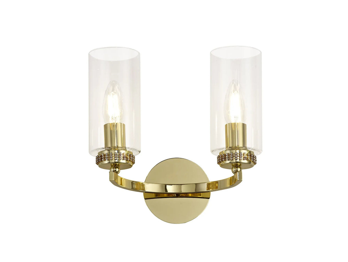 Gates Wall Lamp Switched, 2 x E14, Polished Gold