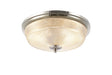 Gordon 2 x E27 Flush Ceiling Light, IP44, Polished Nickel/Prismatic Glass