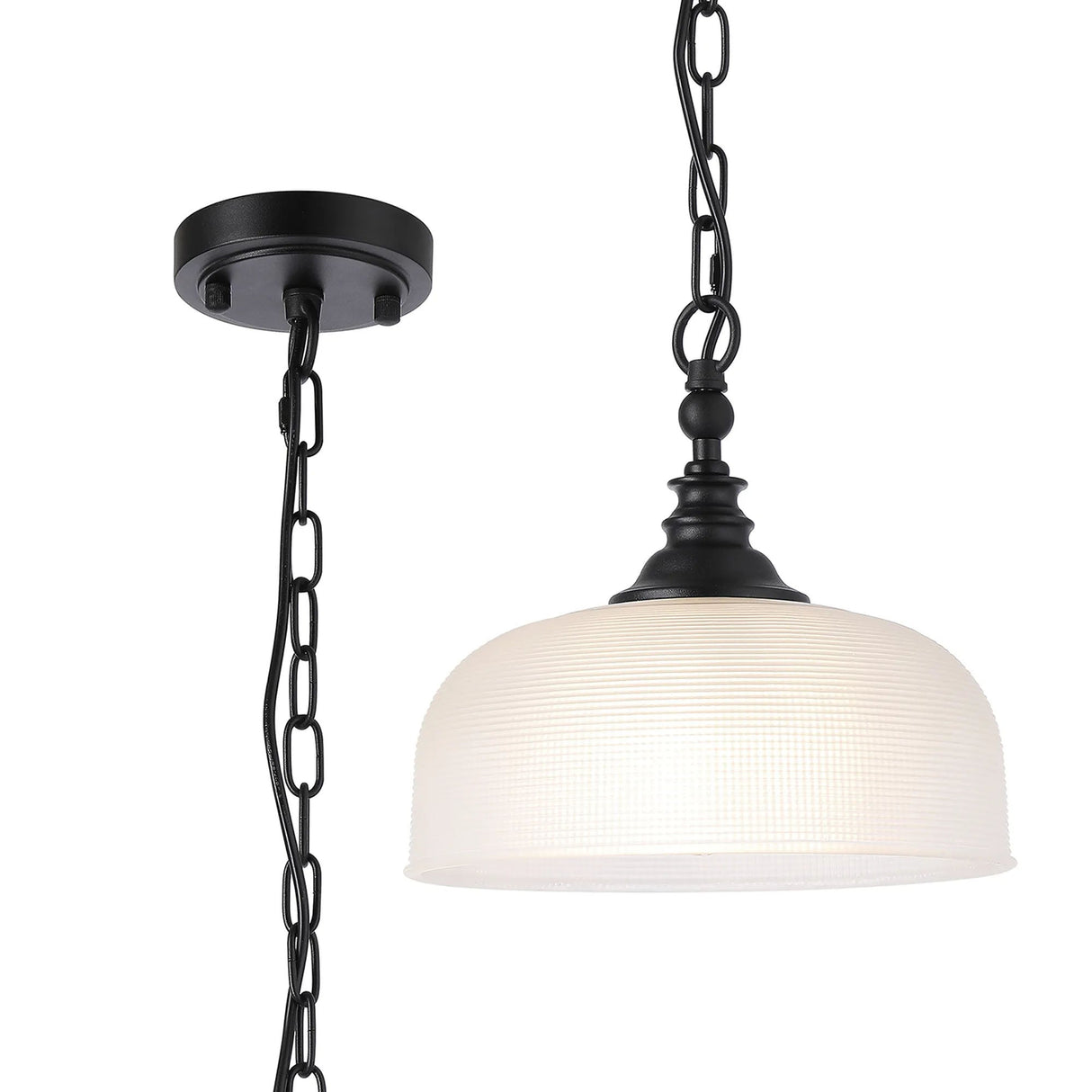 Gray Flush/Single Pendant, 1 Light Adjustable E27, Satin Black/Frosted Glass