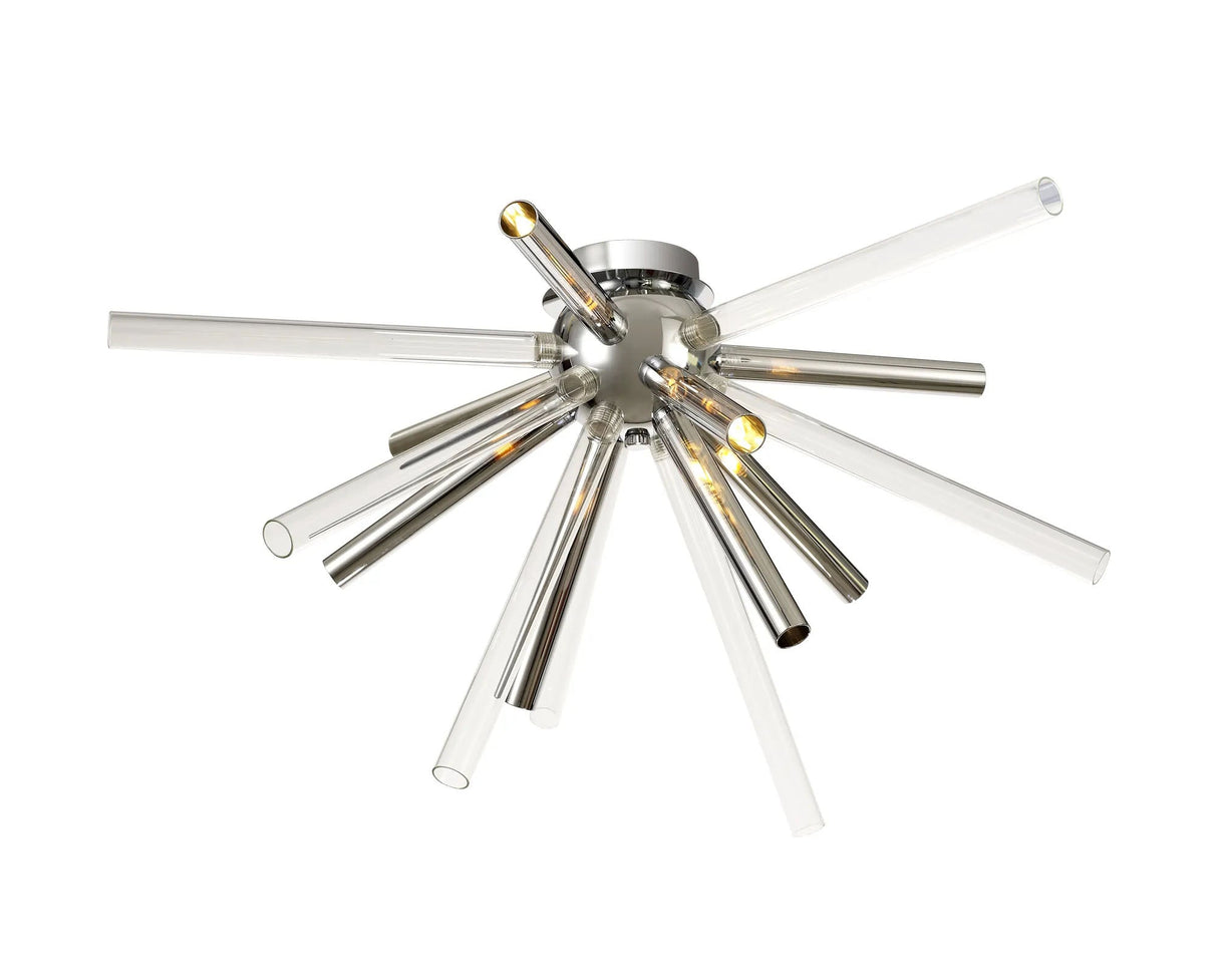 Hamilton Semi Flush 8 x G9, Clear & Chrome/Polished Chrome