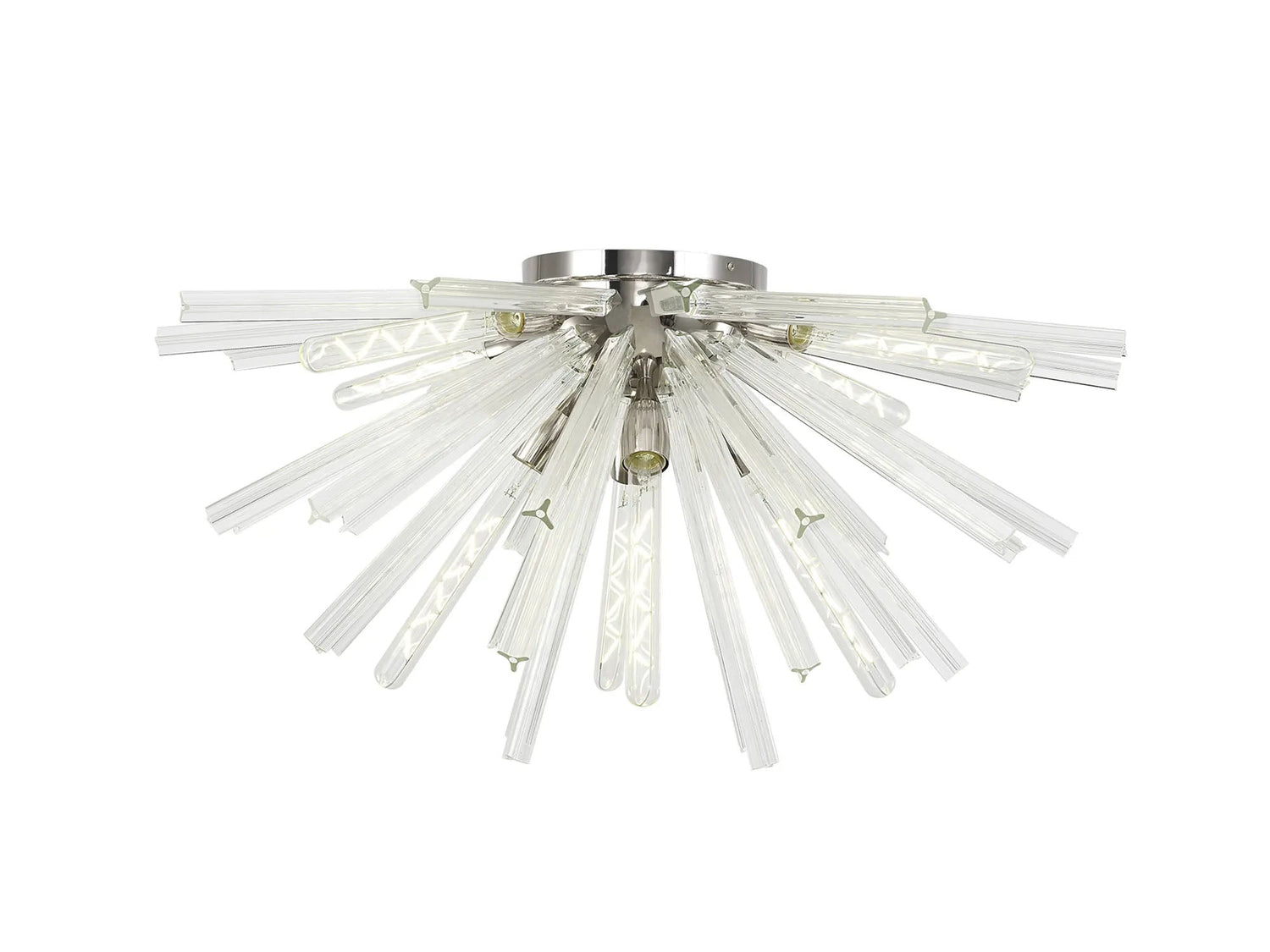 Harris 8 x E27, Semi Flush Polished Nickel/Clear Glass