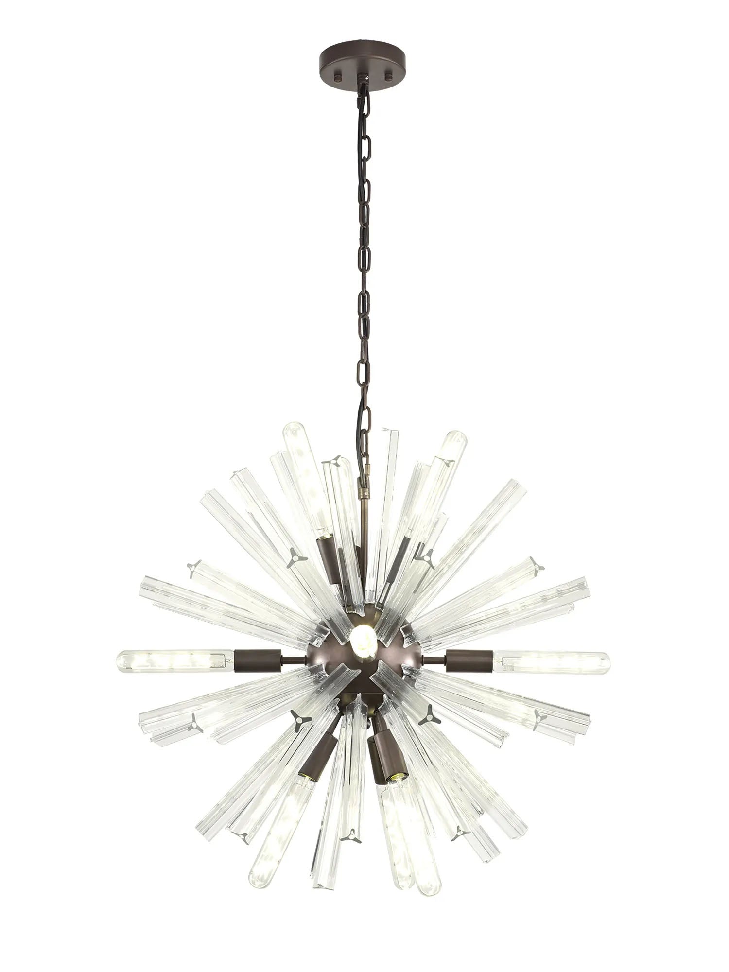 Harris 10 x E14, Round Pendant Brown Oxide/Clear Glass