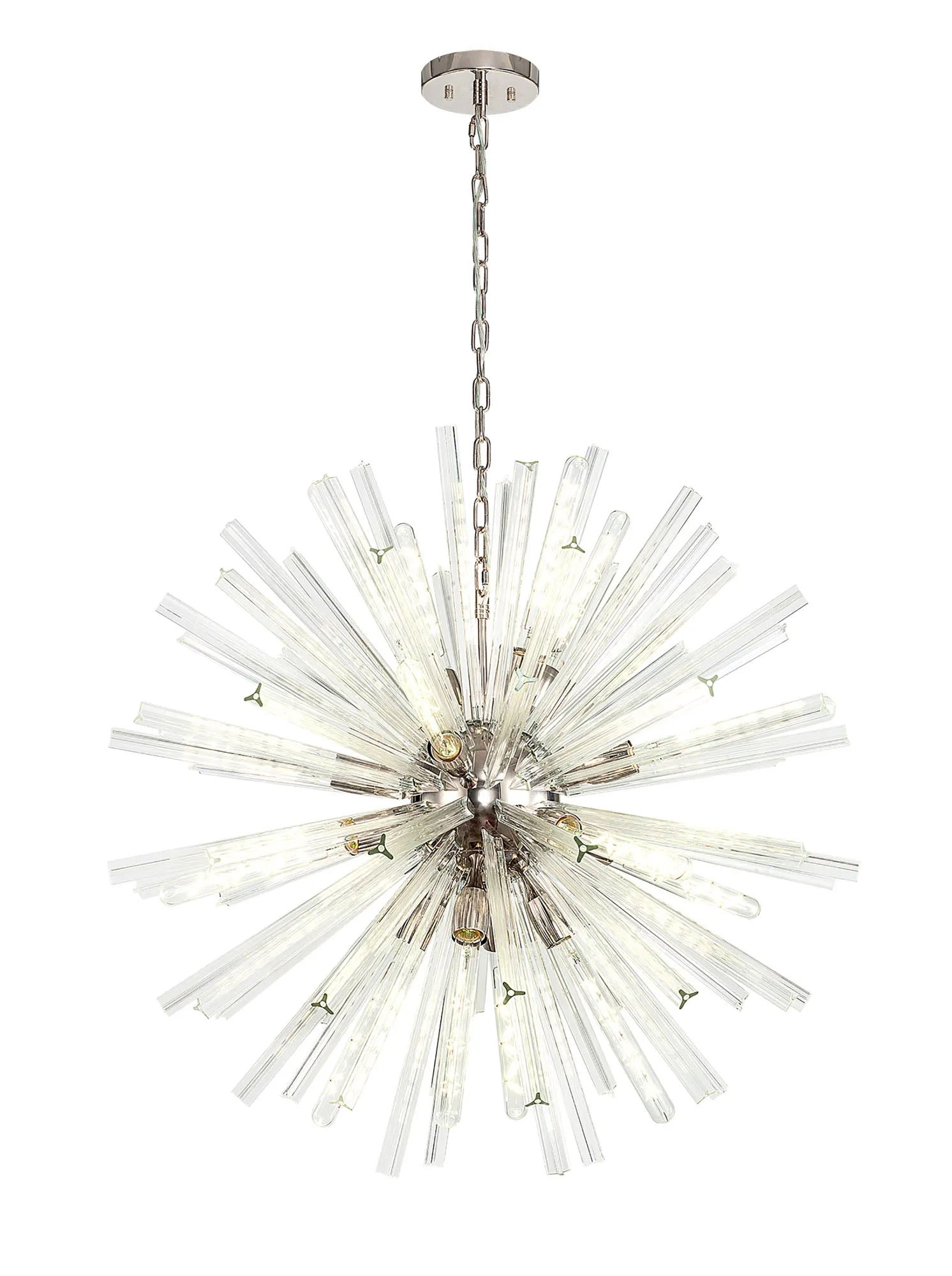 Harris 16 x E27, Round Pendant Polished Nickel/Clear Glass