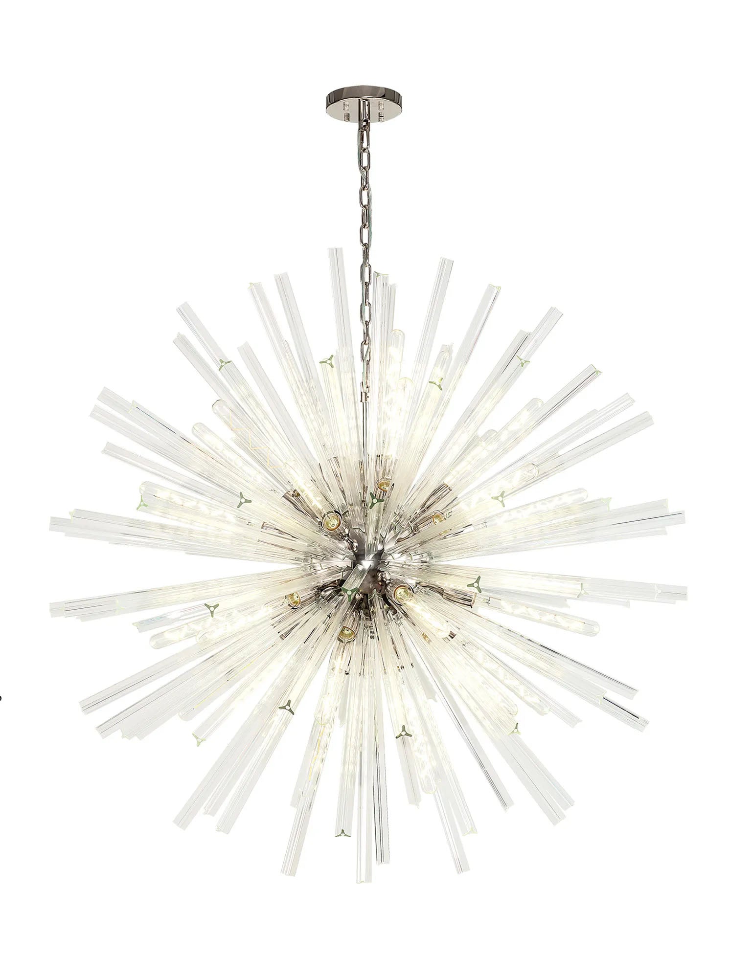 Harris 32 x E27, Round Pendant Polished Nickel/Clear Glass