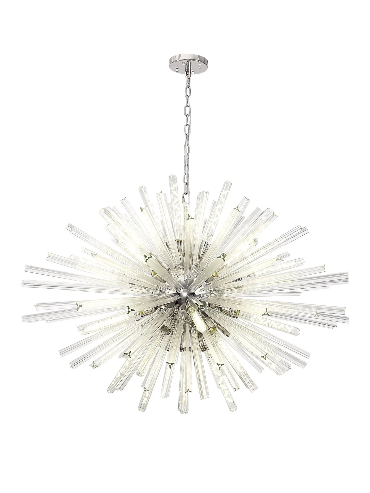 Harris 32 x E27, Oval Pendant Polished Nickel/Clear Glass