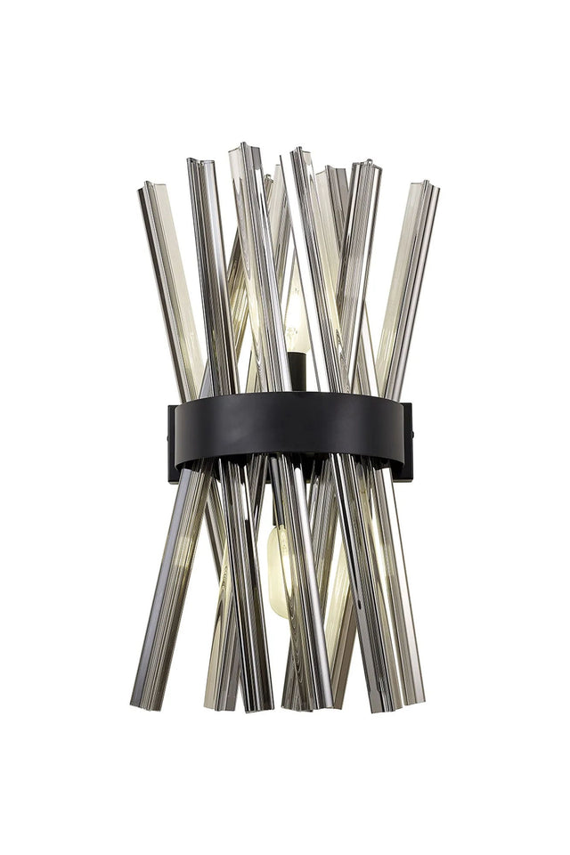 Harris 2 x E14, Wall Light E14, Matt Black/Smoke Glass