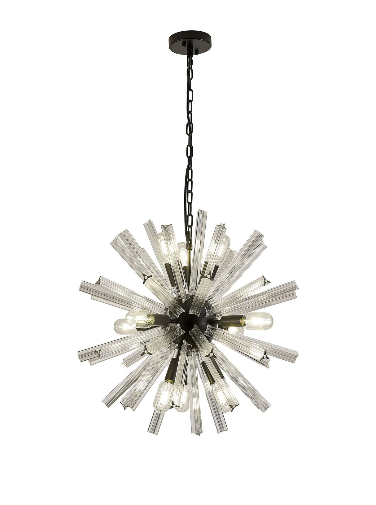 Harris 10 x E14, Round Pendant Matt Black/Clear Glass