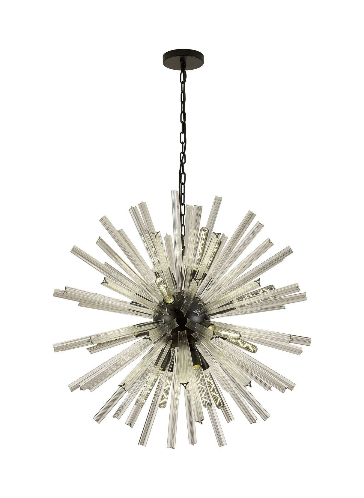 Harris 16 x E27, Round Pendant Matt Black/Clear Glass