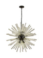 Harris 16 x E27, Round Pendant Matt Black/Clear Glass