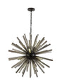Harris 16 x E27, Round Pendant Matt Black/Smoke Glass