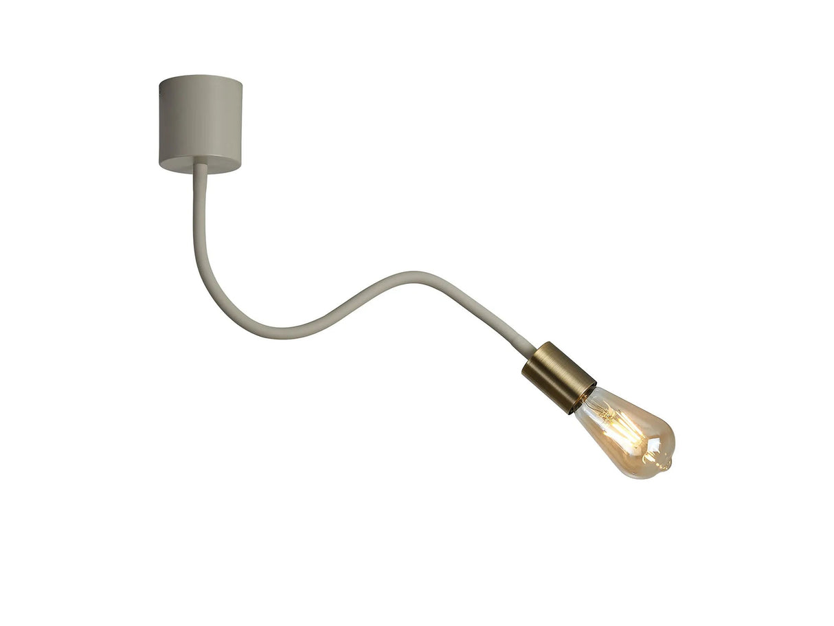 Hawkes Flexible Ceiling 1 x E27 Beige/Antique Brass
