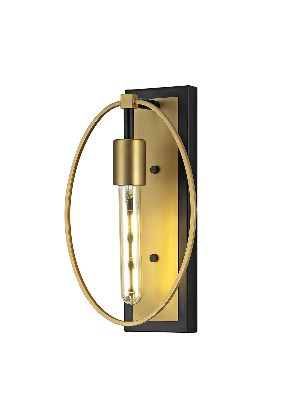 Hodgson Wall Lamp, 1 x E27, Sand Gold/Matt Black