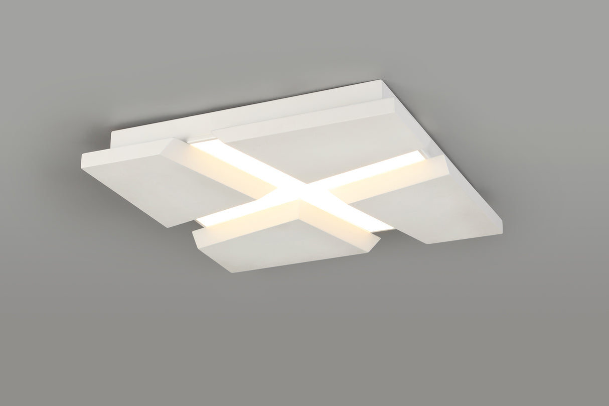 Holden Flush Square Square Ceiling, 1 x 50W LED, 3000K, 3500lm, Sand White, 3yrs Warranty