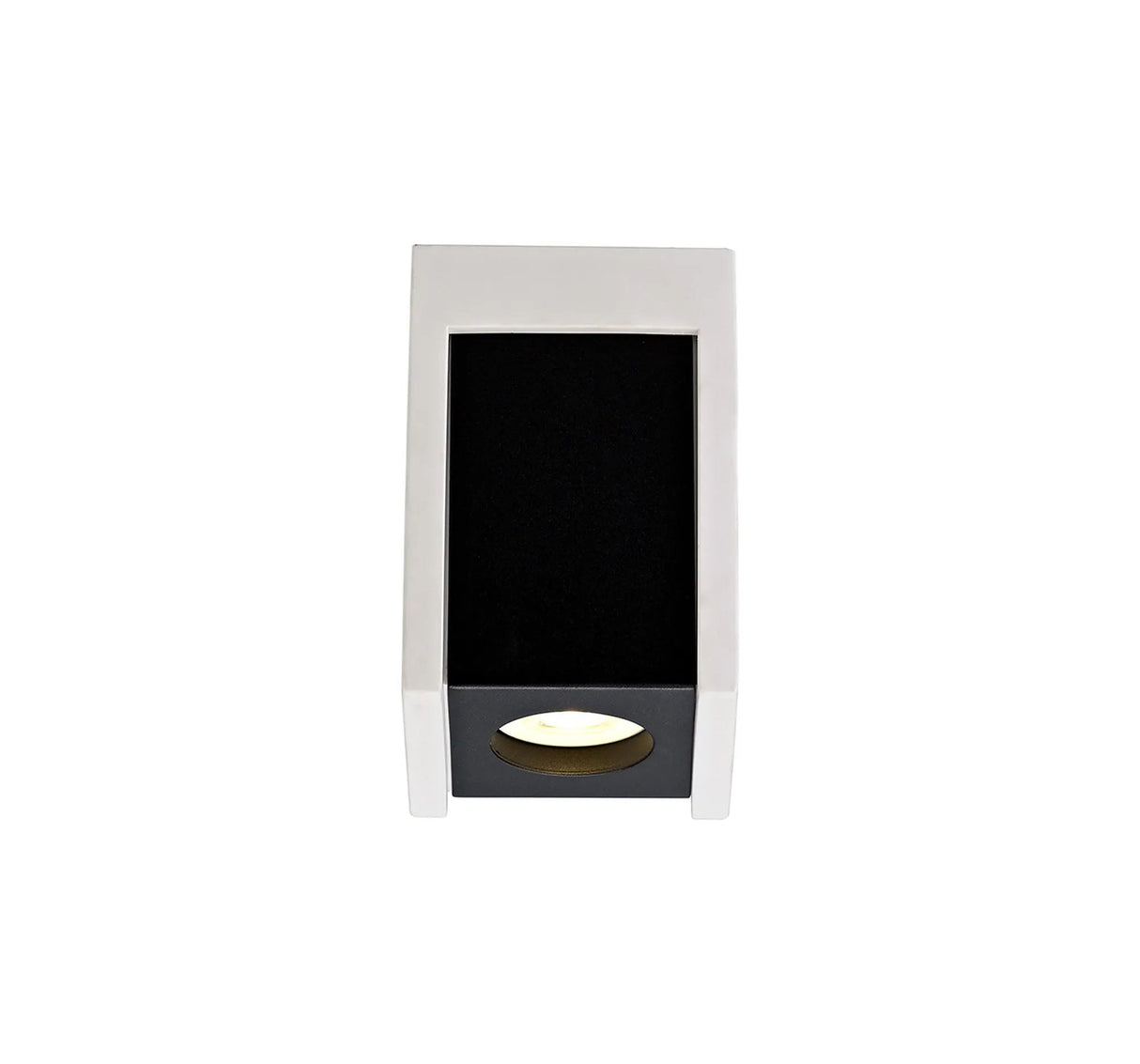 Holloway 1 Light Square Ceiling GU10, White Paintable Gypsum With Matt Black Cover