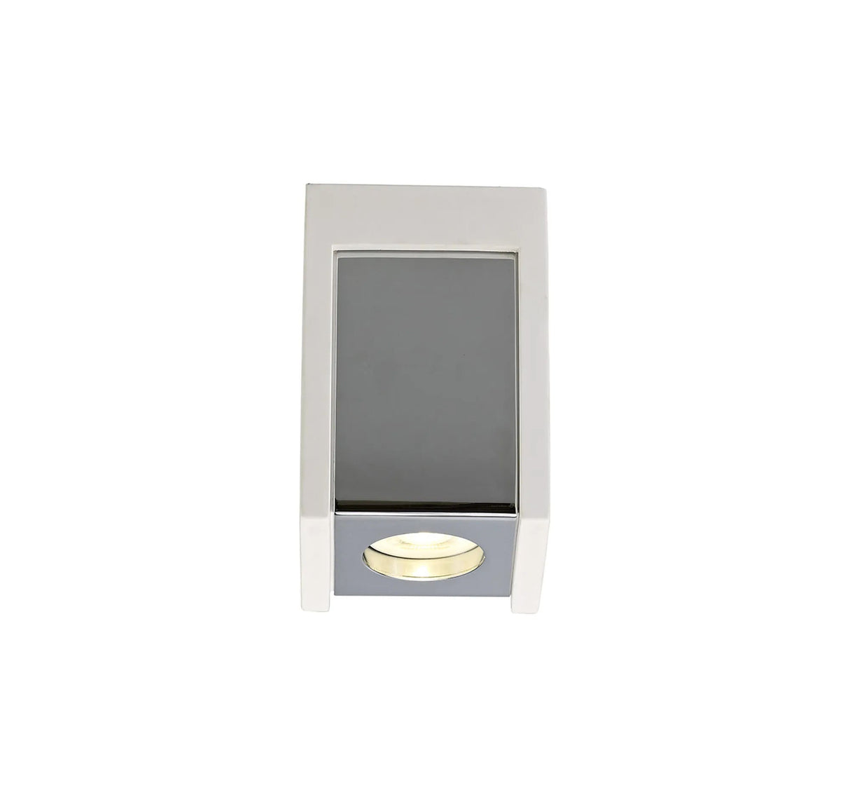 Holloway 1 Light Square Ceiling GU10, White Paintable Gypsum With Polished Chrome Cover