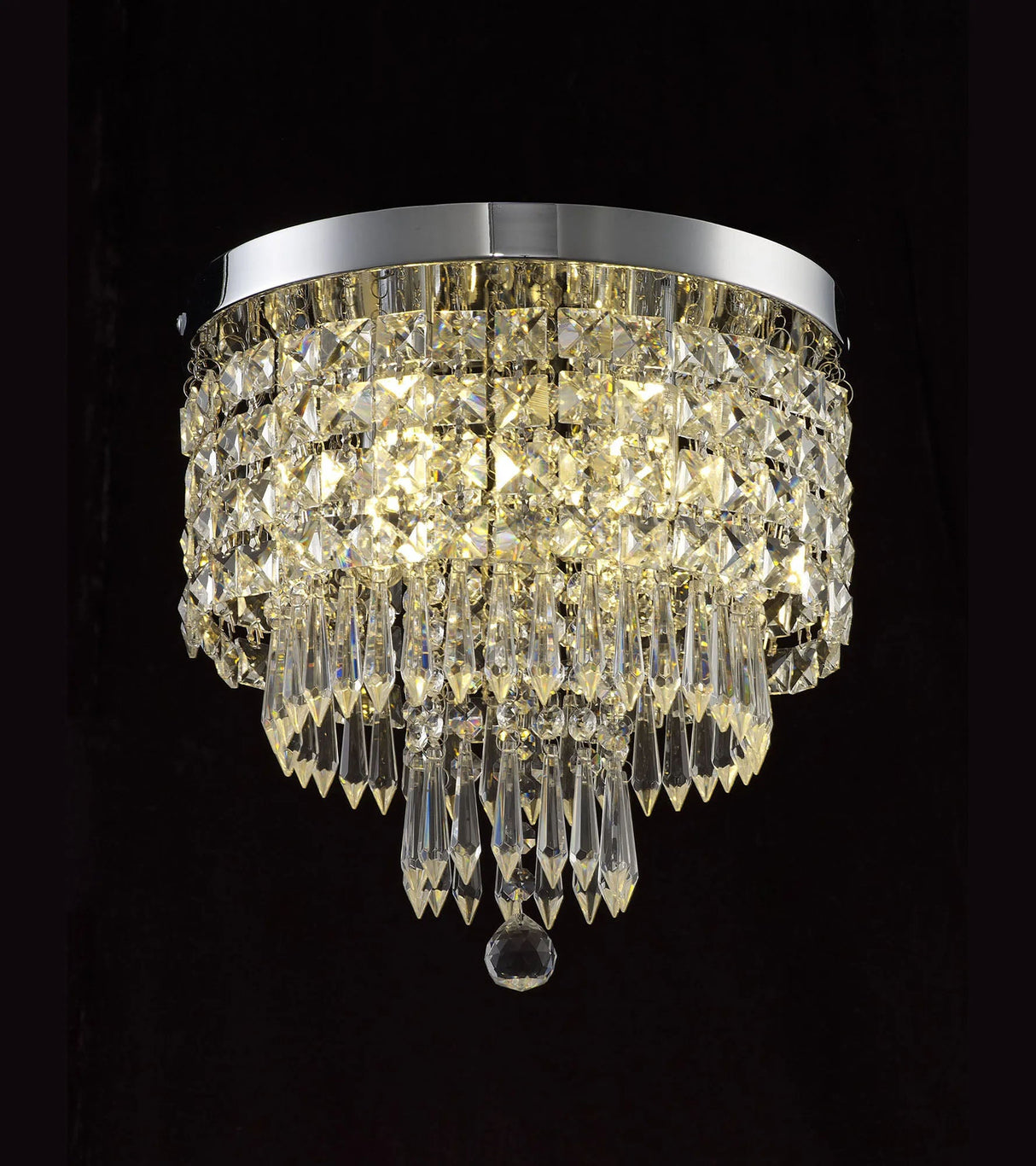Horswill Ceiling Light, 4 x G9, IP44, Polished Chrome/Crystal