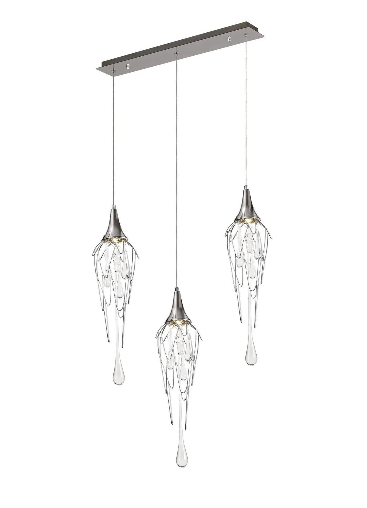 Hughes Linear Pendant Bar, 3 x GU10, Polished Chrome