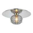Hunt Round 1 Light Flush/Wall Light With 180mm Glass, Polished Nickel/Smoke