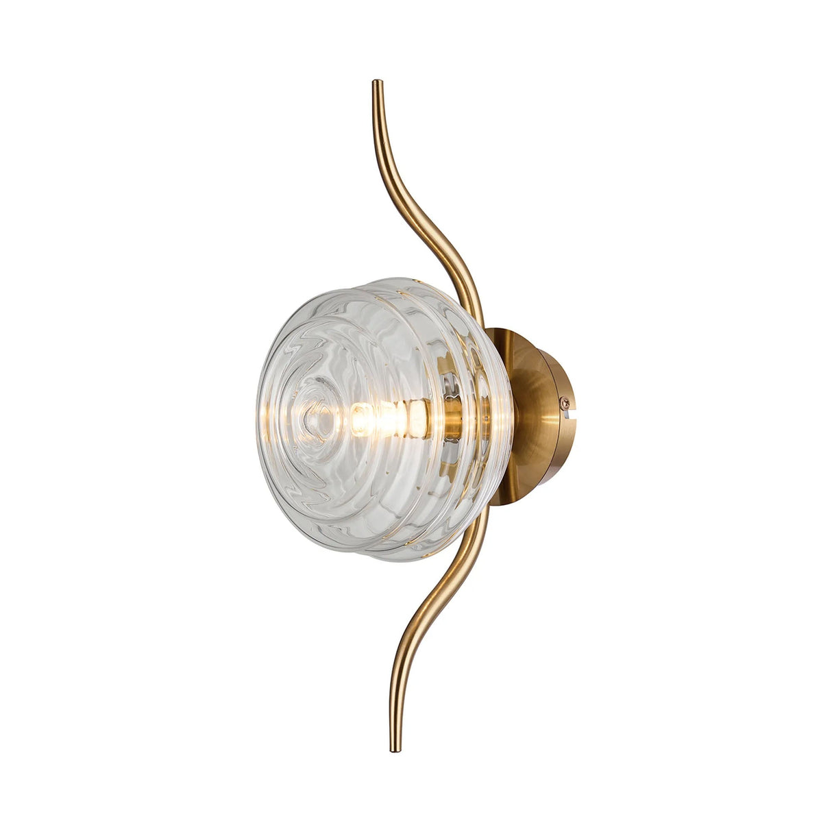 Hunt 1 Light Wall/Flush Light With 160mm Glass, Brass/Clear