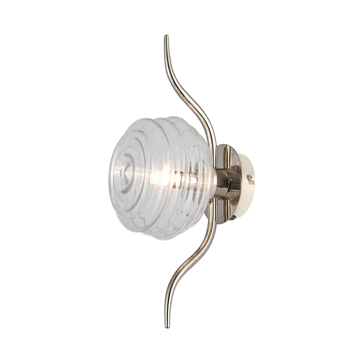 Hunt 1 Light Wall/Flush Light With 160mm Glass, Polished Nickel/Clear