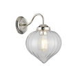 Hyme Wall Light With Flower Bud Shade 1 x E27, Polished Nickel/Clear