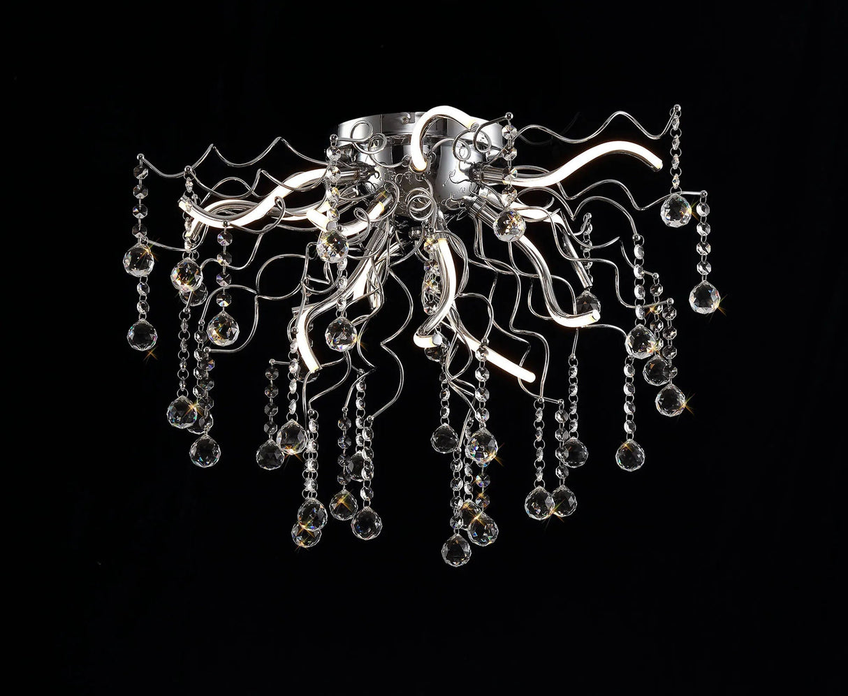 Irons Dimmable Ceiling, 12 x 1.75W LED, 3000K, Polished Chrome