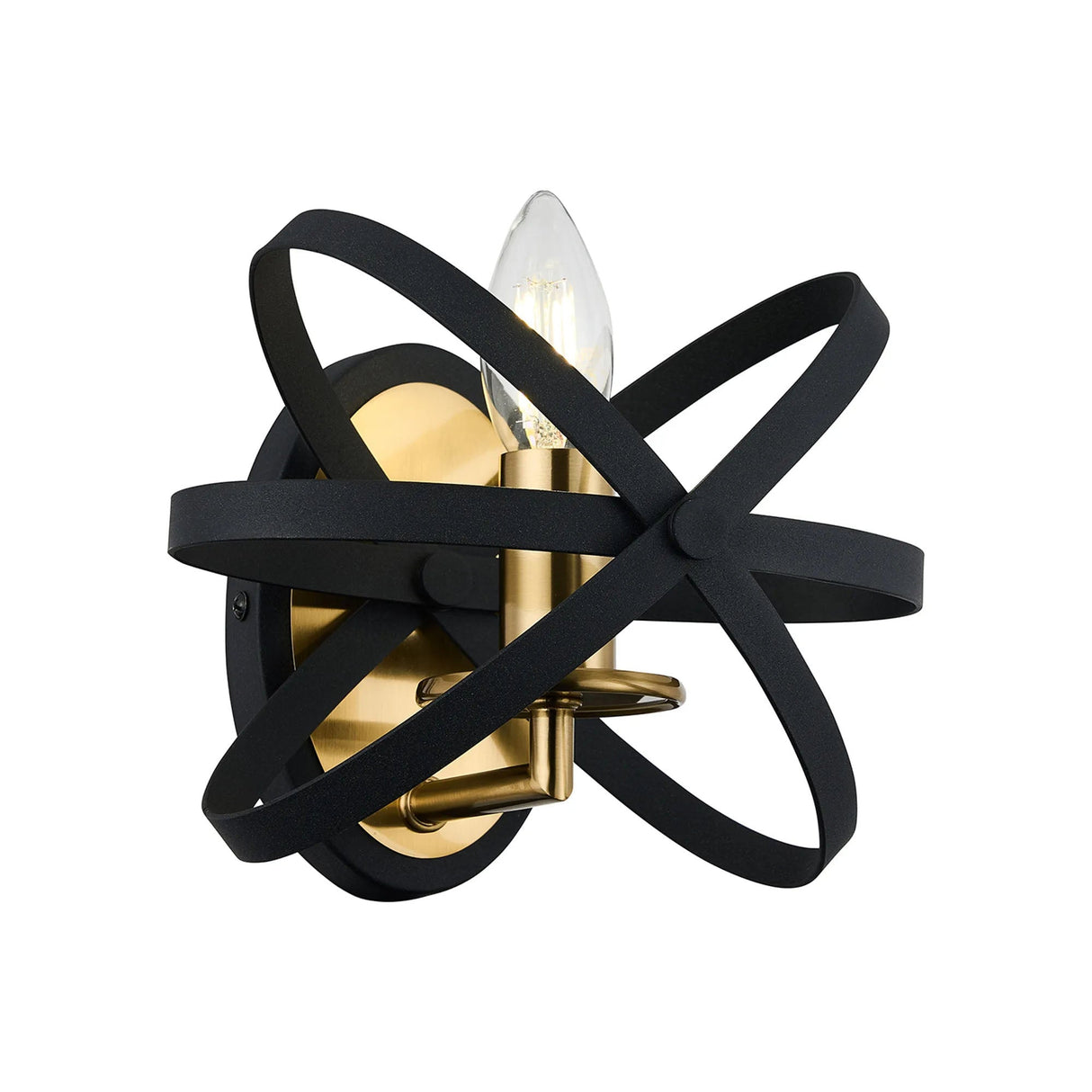 Irwin Adjustable Rings Wall Light, 1 x E14, Black/Gold