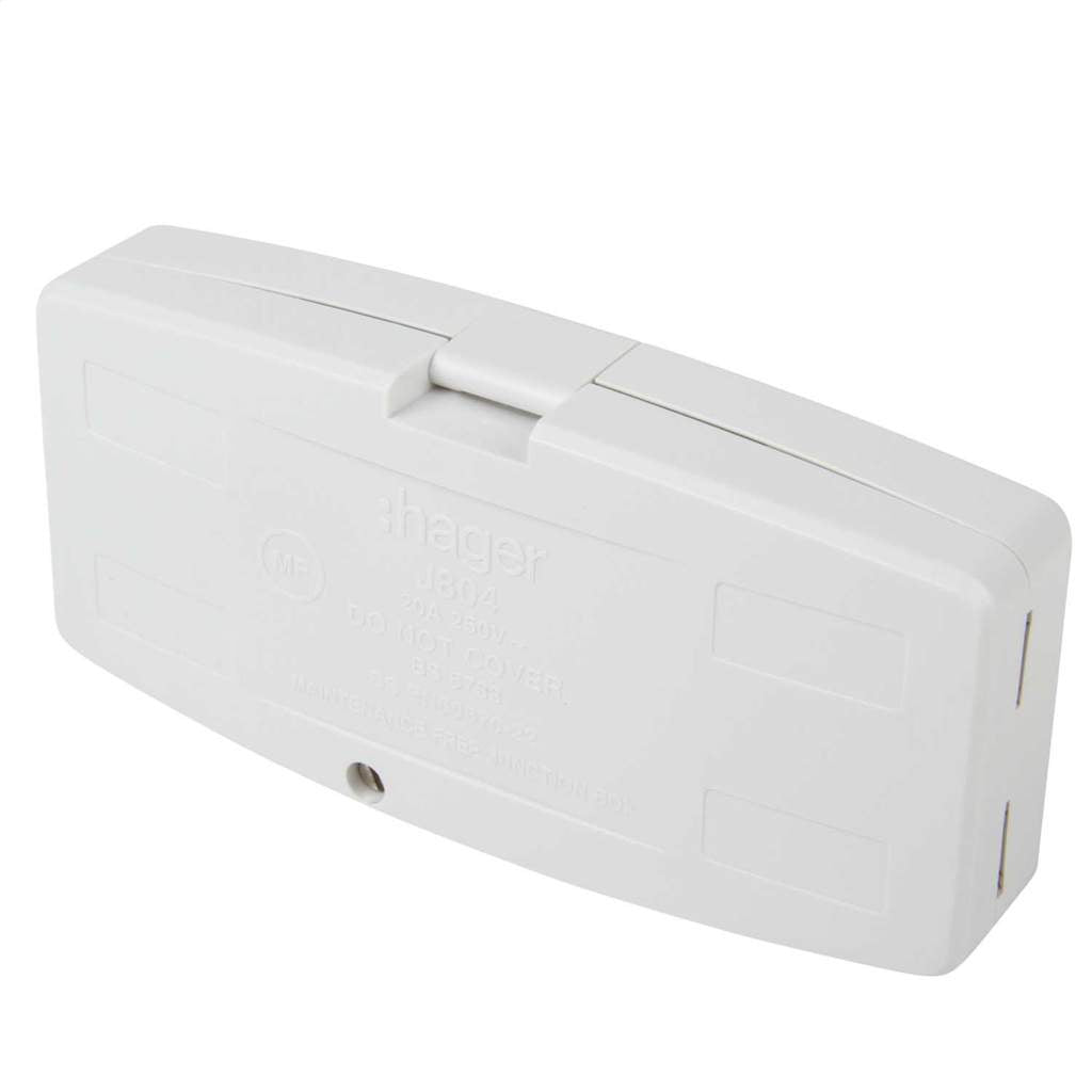 Hager Ashley - J804 - 20A 4 Terminal Maintenance Free Junction Box White